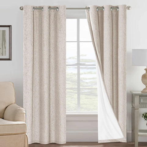 H.VERSAILTEX front view of two panels showing full coverage and clean drape