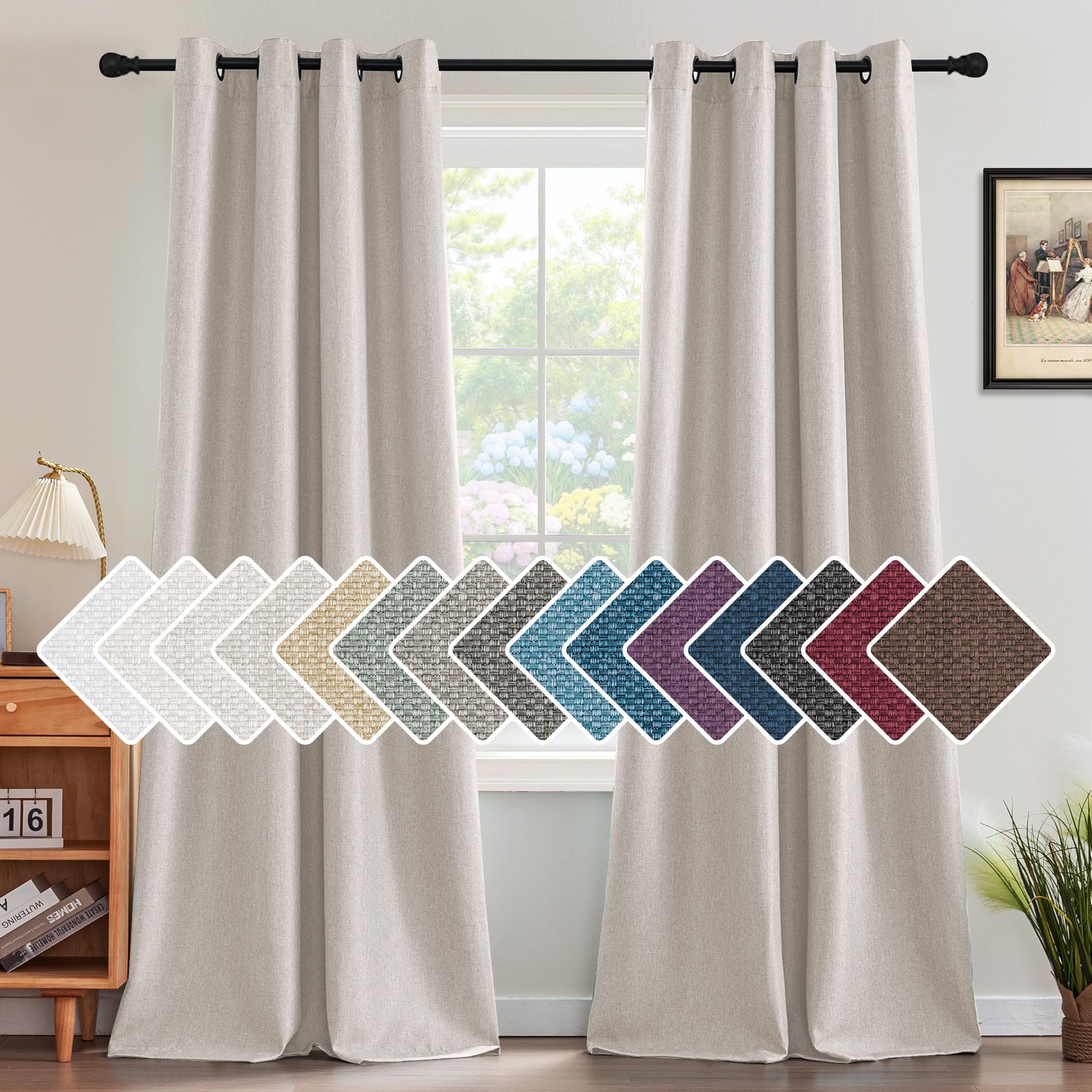 H.VERSAILTEX front panel in heather ivory showing full-length coverage and soft drape