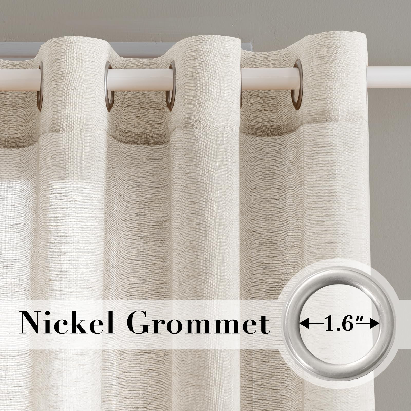 H.VERSAILTEX fabric close-up showing linen texture and breathable weave benefit