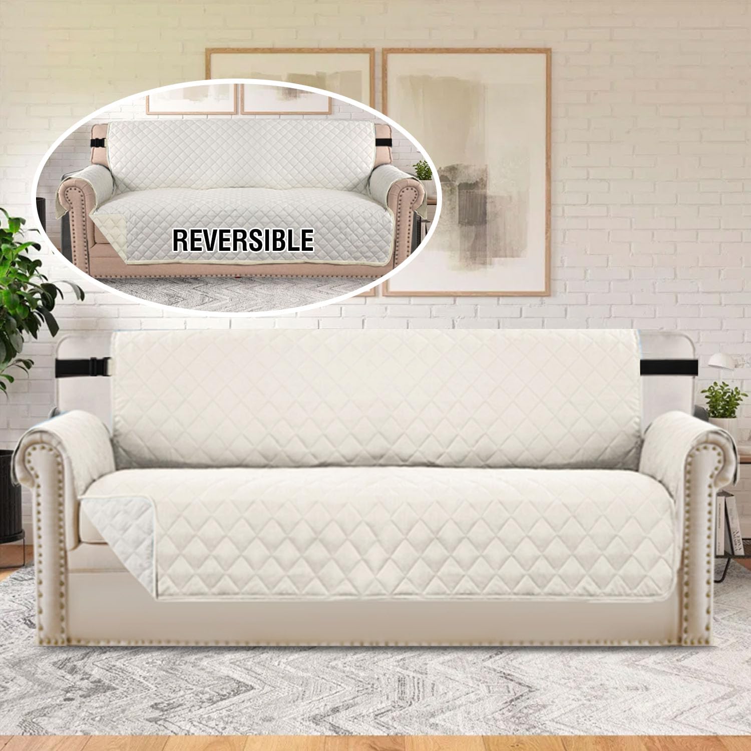 H.VERSAILTEX reversible colors ivory and beige showing stylish two-tone benefit