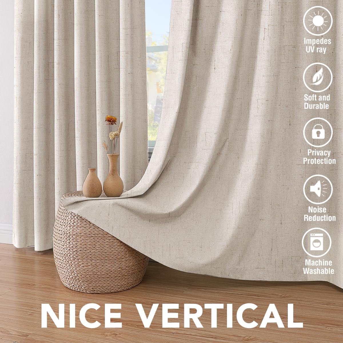 H.VERSAILTEX curtain blocking bright sunlight at window to protect furniture