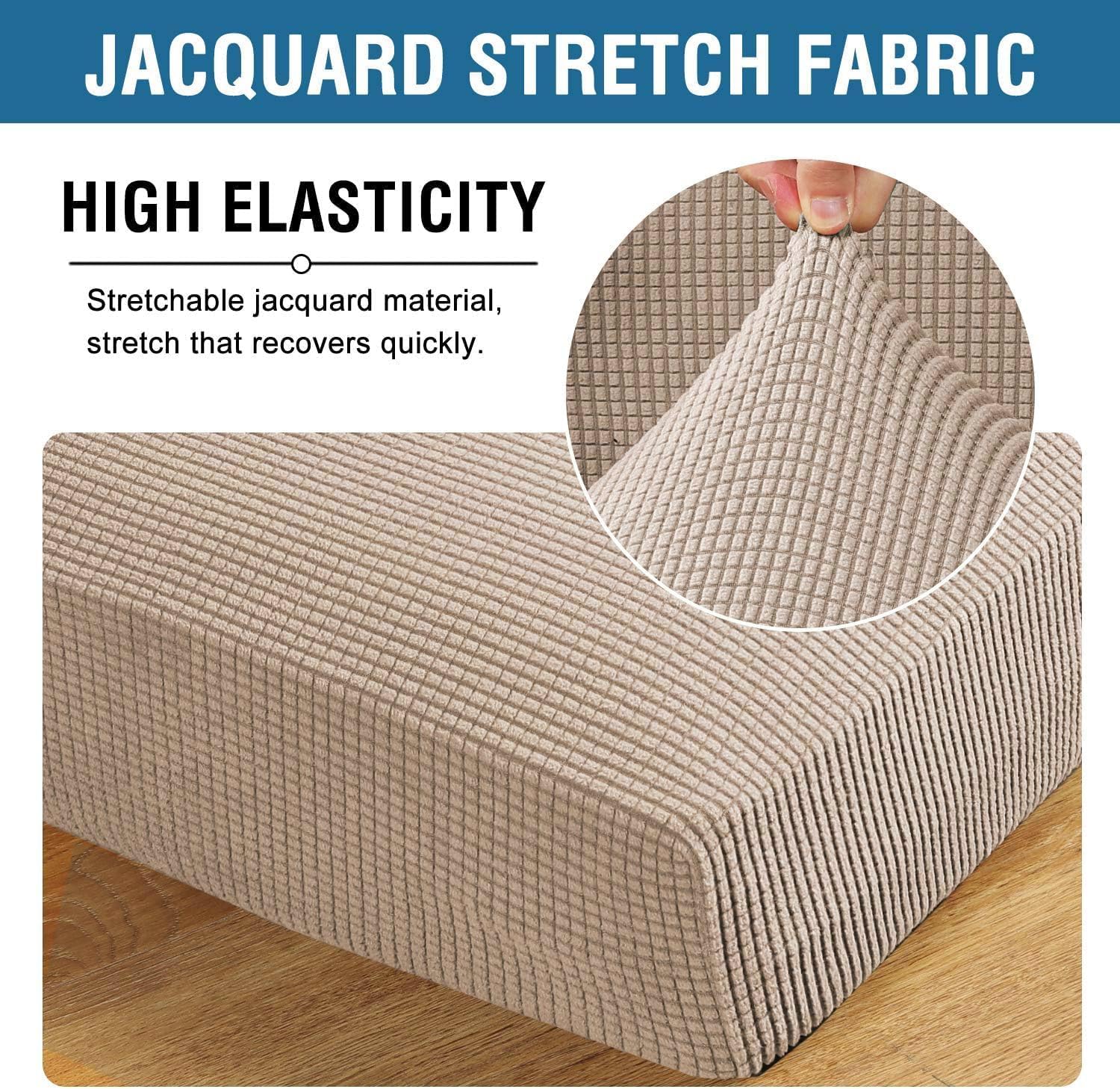 H.VERSAILTEX elastic loop detail ensuring non-slip secure placement under cushions