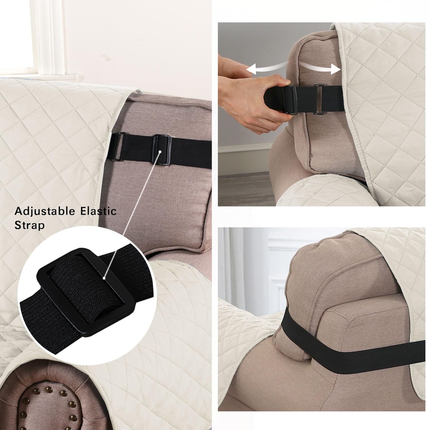 H.VERSAILTEX elastic strap with metal locker detail securing cover in place