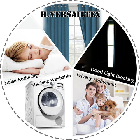 H.VERSAILTEX care label and folded fabric demonstrating machine-washable convenience