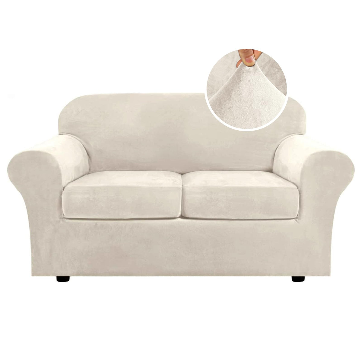 H.VERSAILTEX front packaging showing ivory velvet slipcover and brand