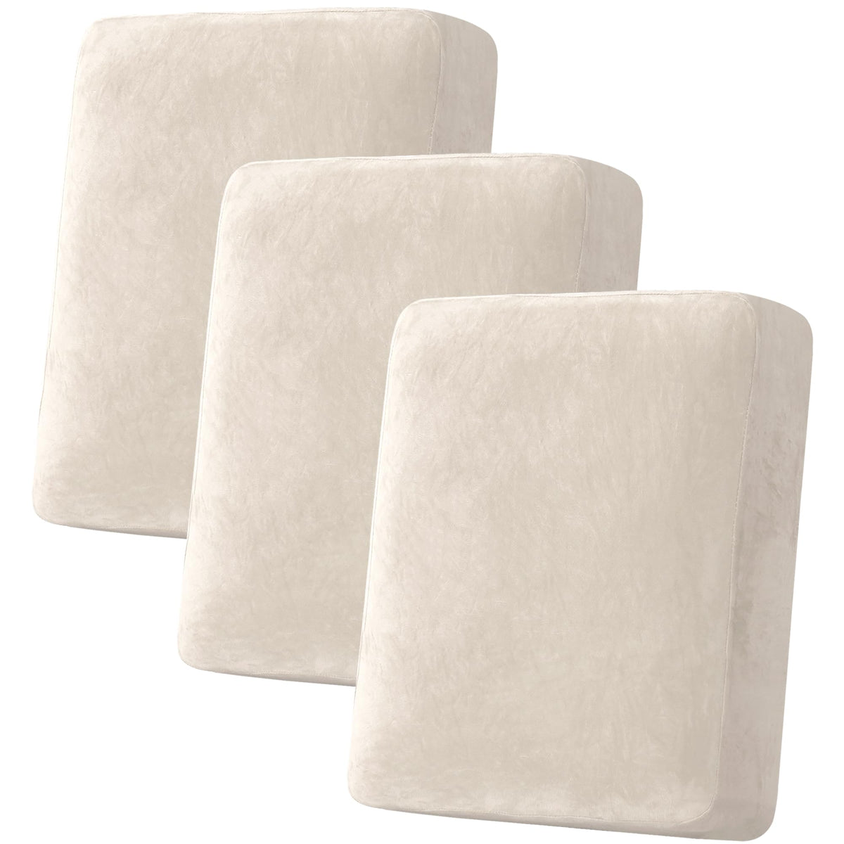 H.VERSAILTEX front view of ivory cushion covers showing clean protective look