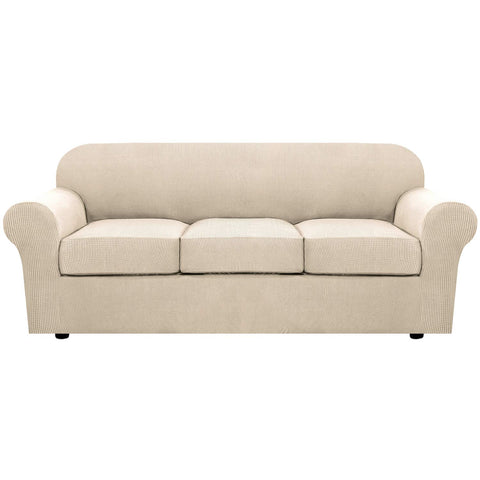 H.VERSAILTEX front view cover showing tailored fit and refreshed sofa