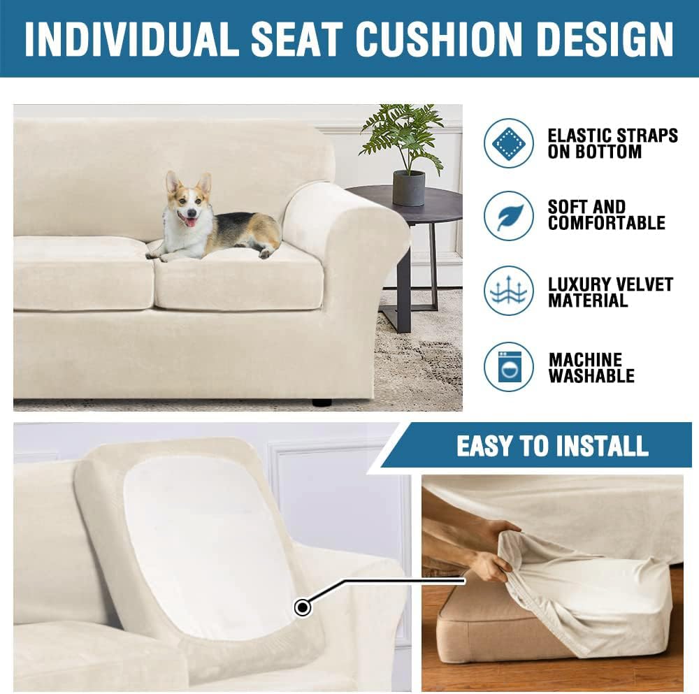 H.VERSAILTEX slipcover styled in living room conveying comfort and updated decor