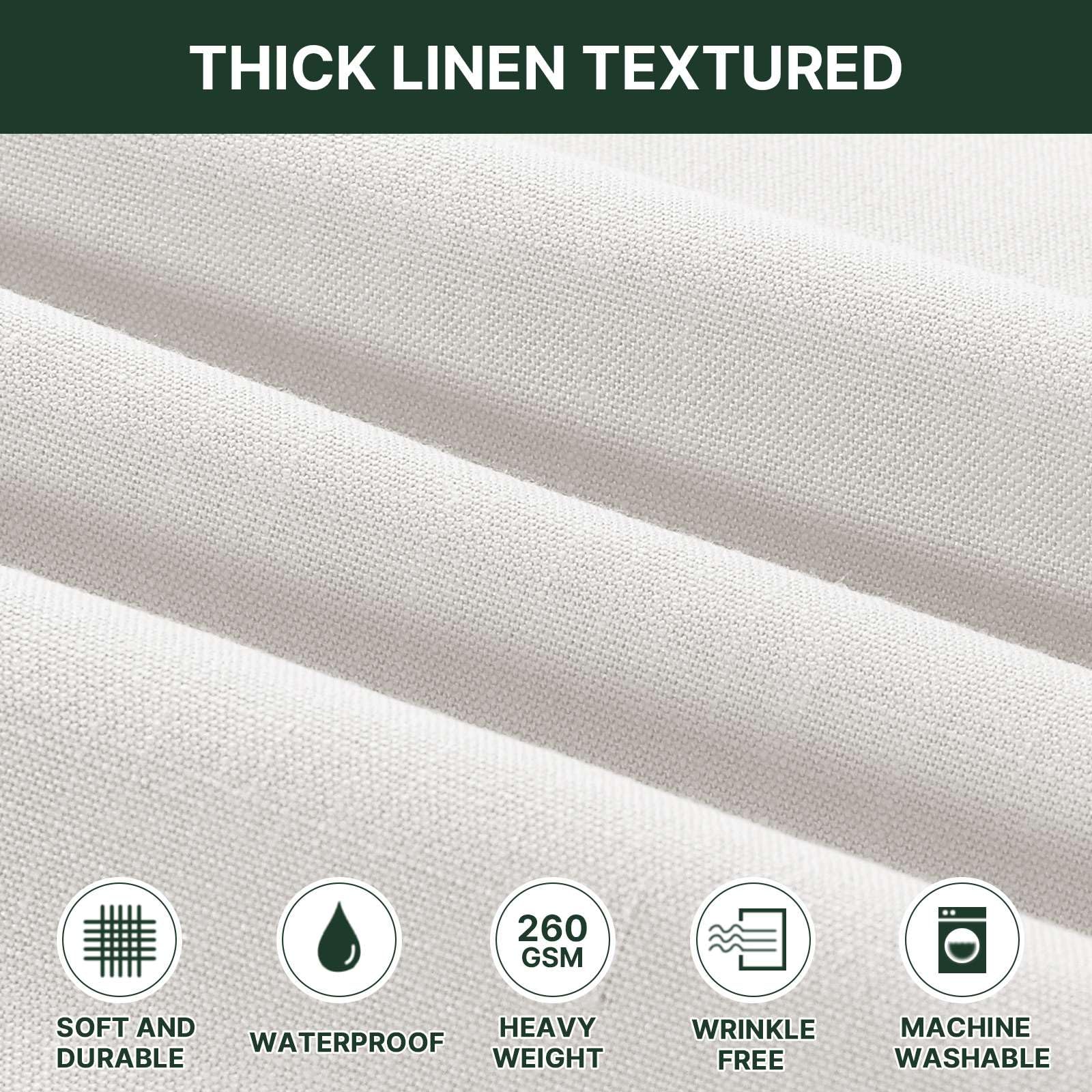 H.VERSAILTEX draped over a ten-seat dining table illustrating generous fit and coverage