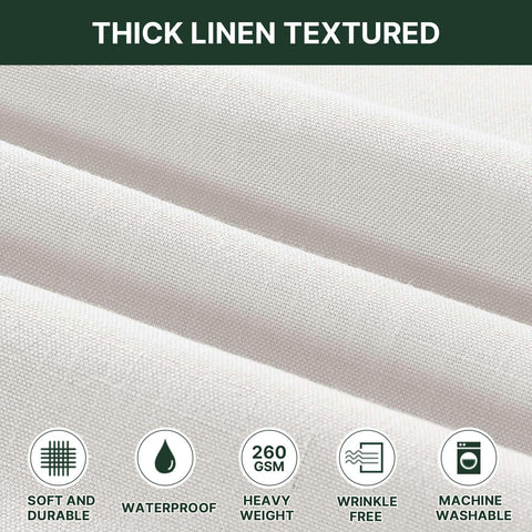 H.VERSAILTEX draped over a ten-seat dining table illustrating generous fit and coverage
