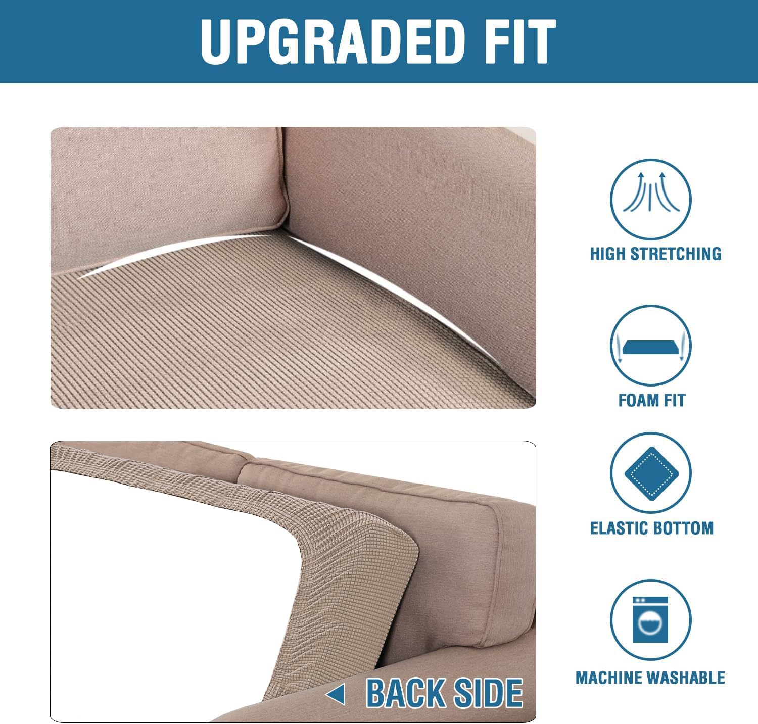 H.VERSAILTEX cushion next to ruler illustrating proper sizing and fit guidance