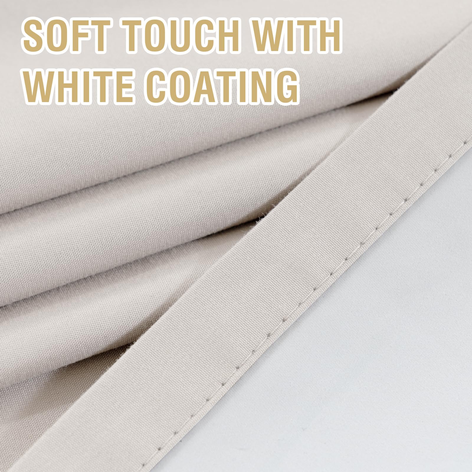 H.VERSAILTEX white blackout backing close-up demonstrating complete light blocking benefit