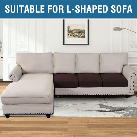 H.VERSAILTEX cover installed on sofa cushions renewing appearance and protection