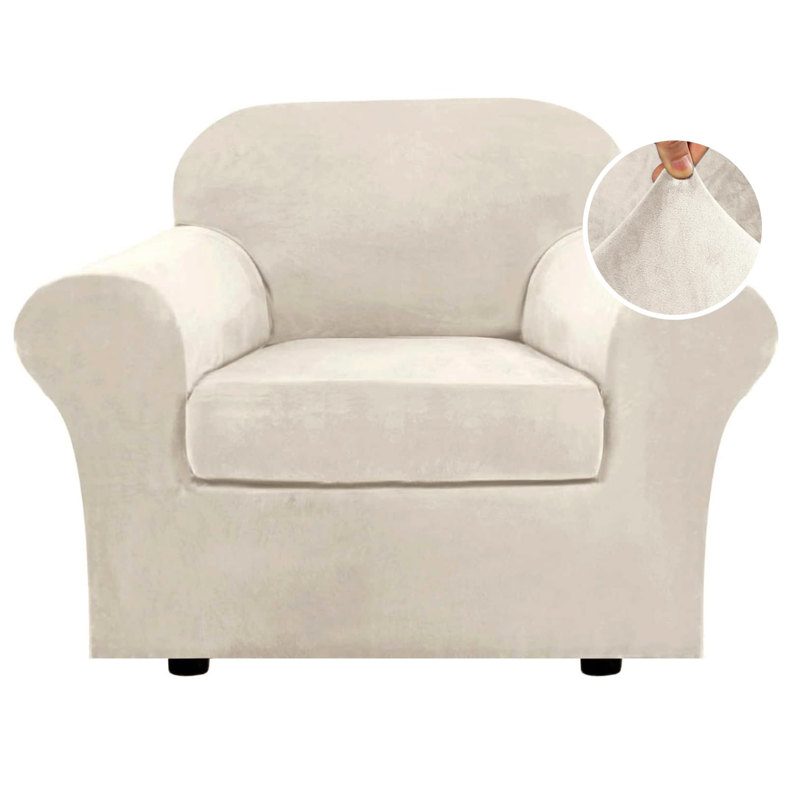 H.VERSAILTEX front view on chair showing clean ivory look and refreshed decor