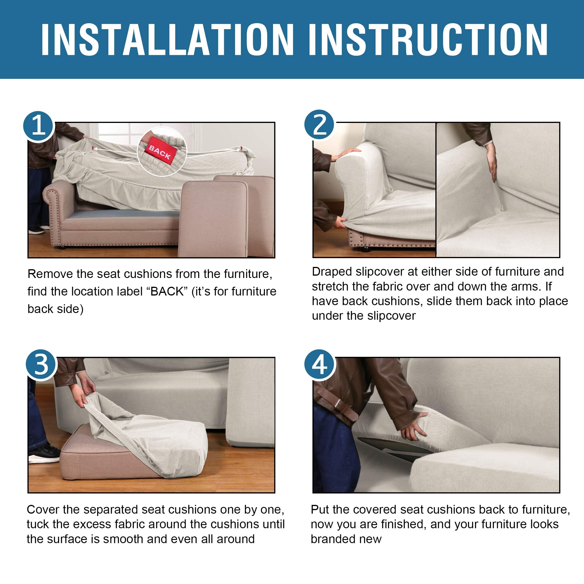 H.VERSAILTEX care label and wash-safe instructions for easy maintenance