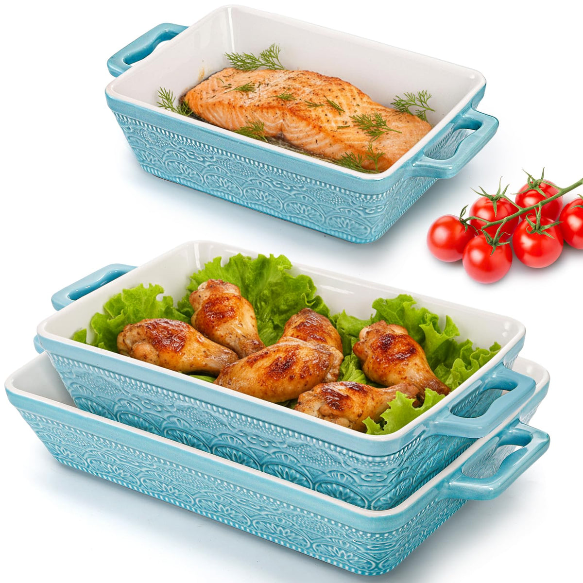 Hacaroa lake blue 3-piece set front packaging shows contents and color benefit