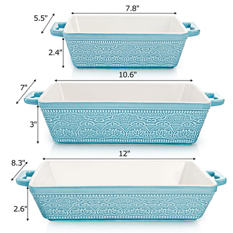 Hacaroa large rectangular dish front view for family-size baking benefit