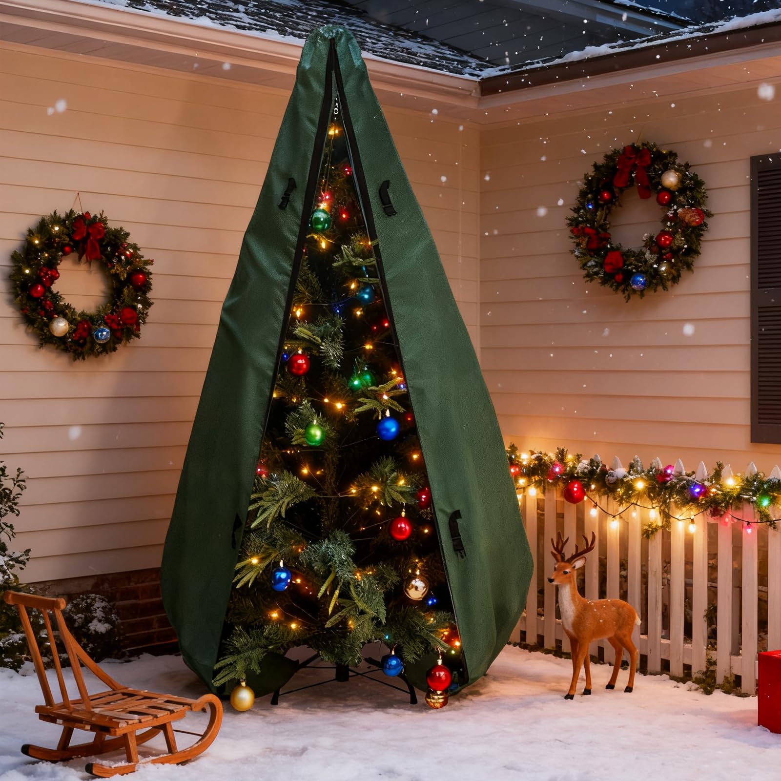 Hadisi lifestyle attic corner storing tree upright for tidy, out-of-season organization
