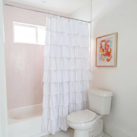 Hahafelt folded curtain ready for storage showing easy laundering benefit