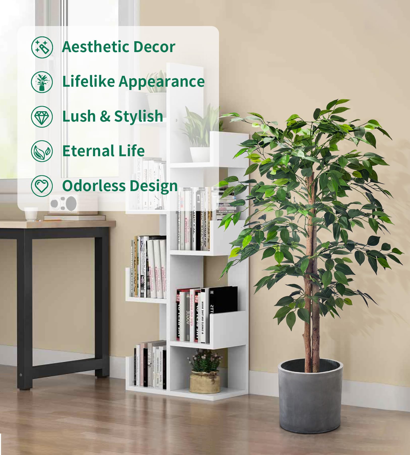 HAIHONG trunk detail showing textured natural-style bark and sturdy stems, adds authenticity