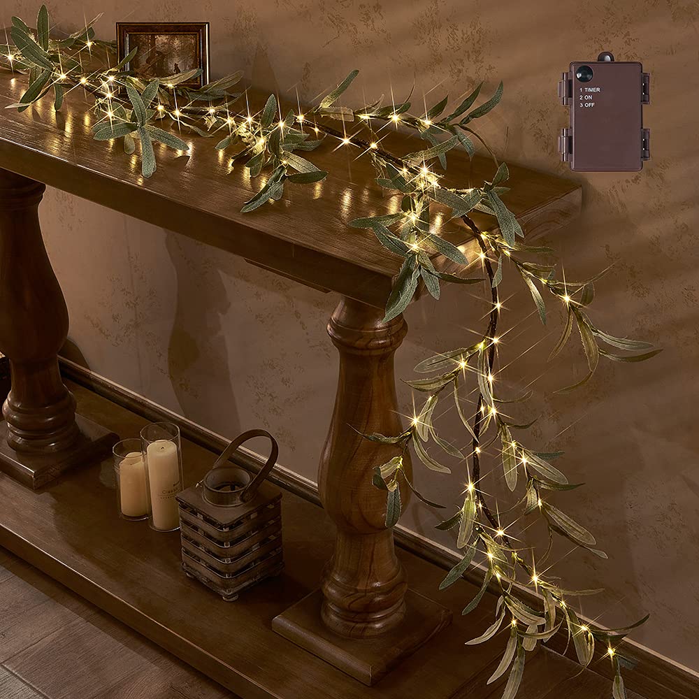 Hairui garland full-length on mantel adds cozy layered ambiance