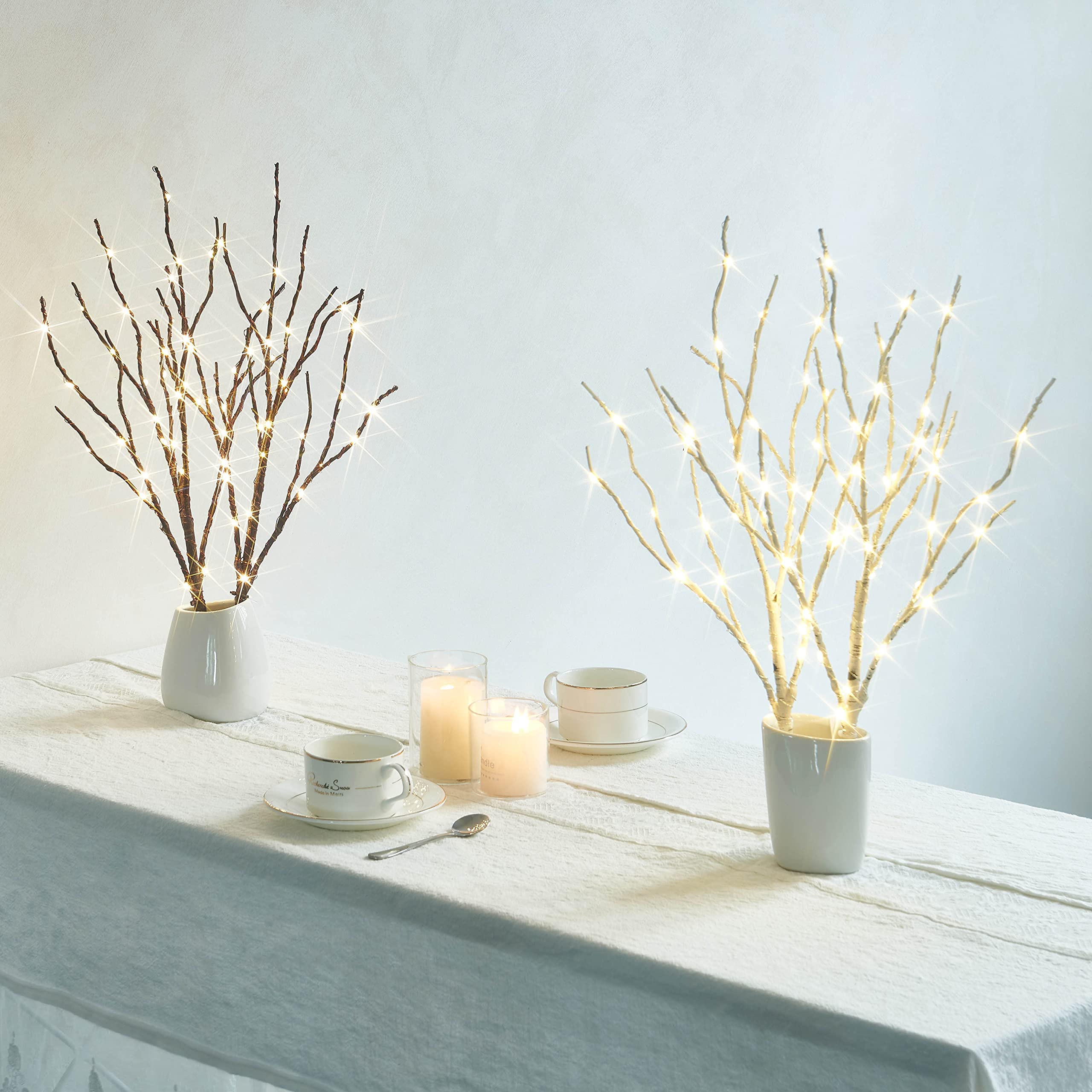 Hairui styled in vase as table centerpiece bringing soft ambient light to room