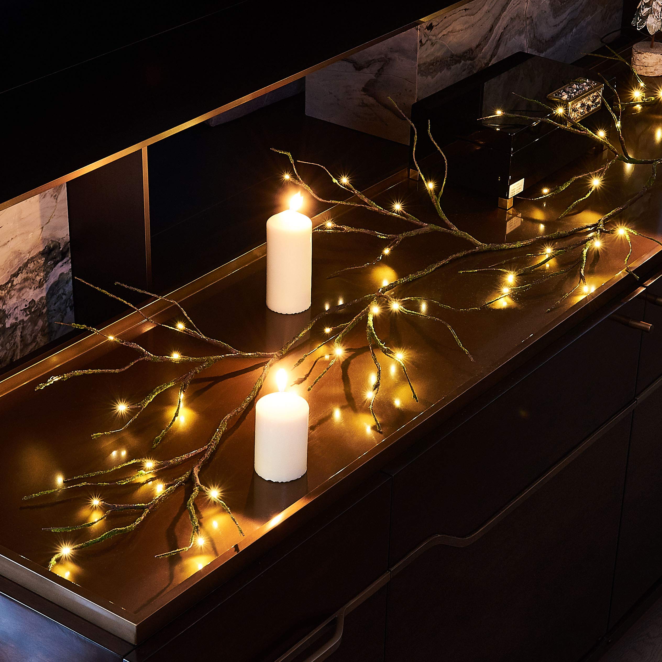 Hairui LED detail displaying warm-white glow that creates cozy ambiance