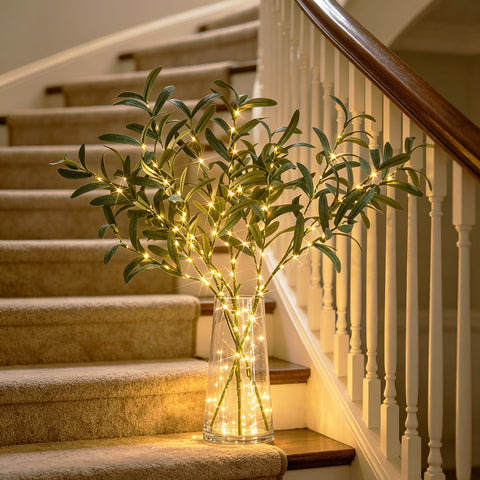 Hairui branch next to ruler showing 24-inch length for vase and centerpiece planning