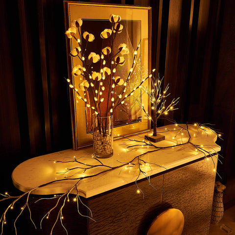 Hairui garland draped on mantel creating inviting holiday ambiance