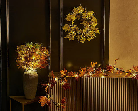 Hairui garland shaped into a wreath demonstrating DIY styling possibilities