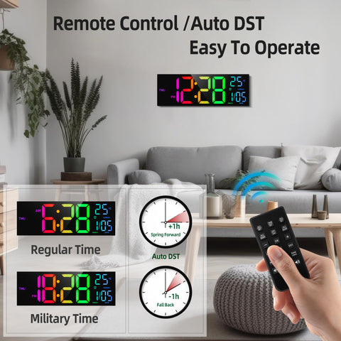 HAITANG remote control placed beside clock for convenient adjustments