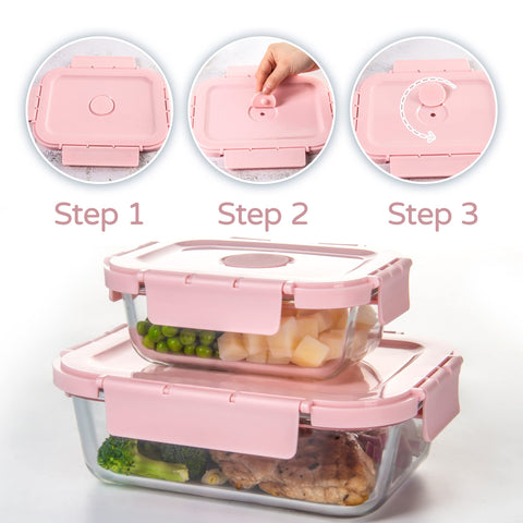 HAKEEMI 12oz glass container with airtight lid demonstrating compact snack storage benefit