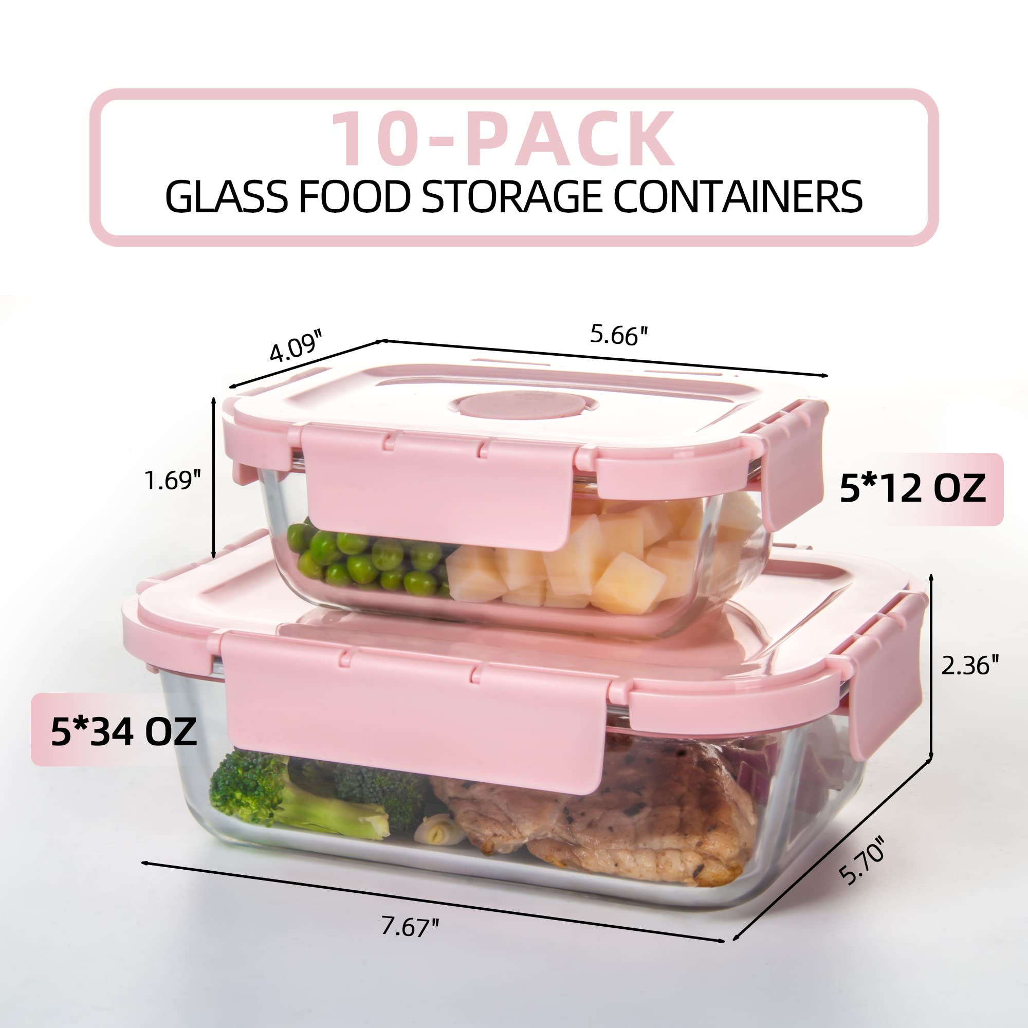 HAKEEMI close-up of a 34oz borosilicate glass container highlighting clarity and durability