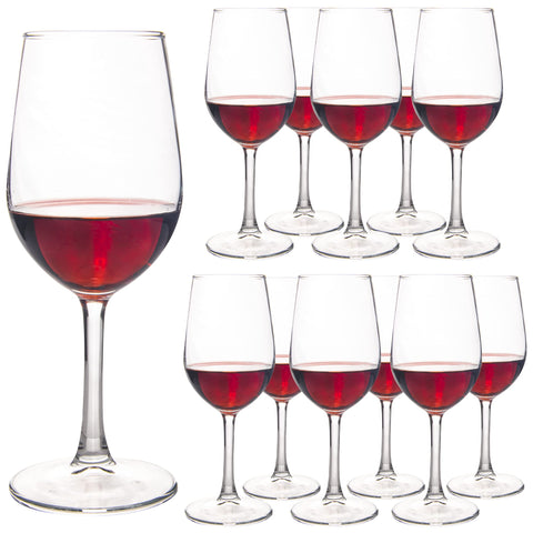 HAKEEMI front view of 12-piece glass set showing clear uniform glasses for elegant serving