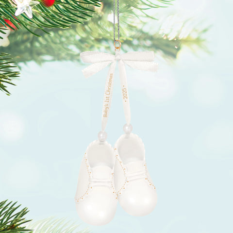 Hallmark Keepsake close-up of porcelain booties texture highlighting fine detail