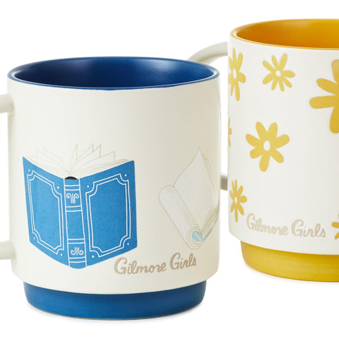 Hallmark Gilmore Girls beside a common coffee mug to show 21 oz capacity and scale