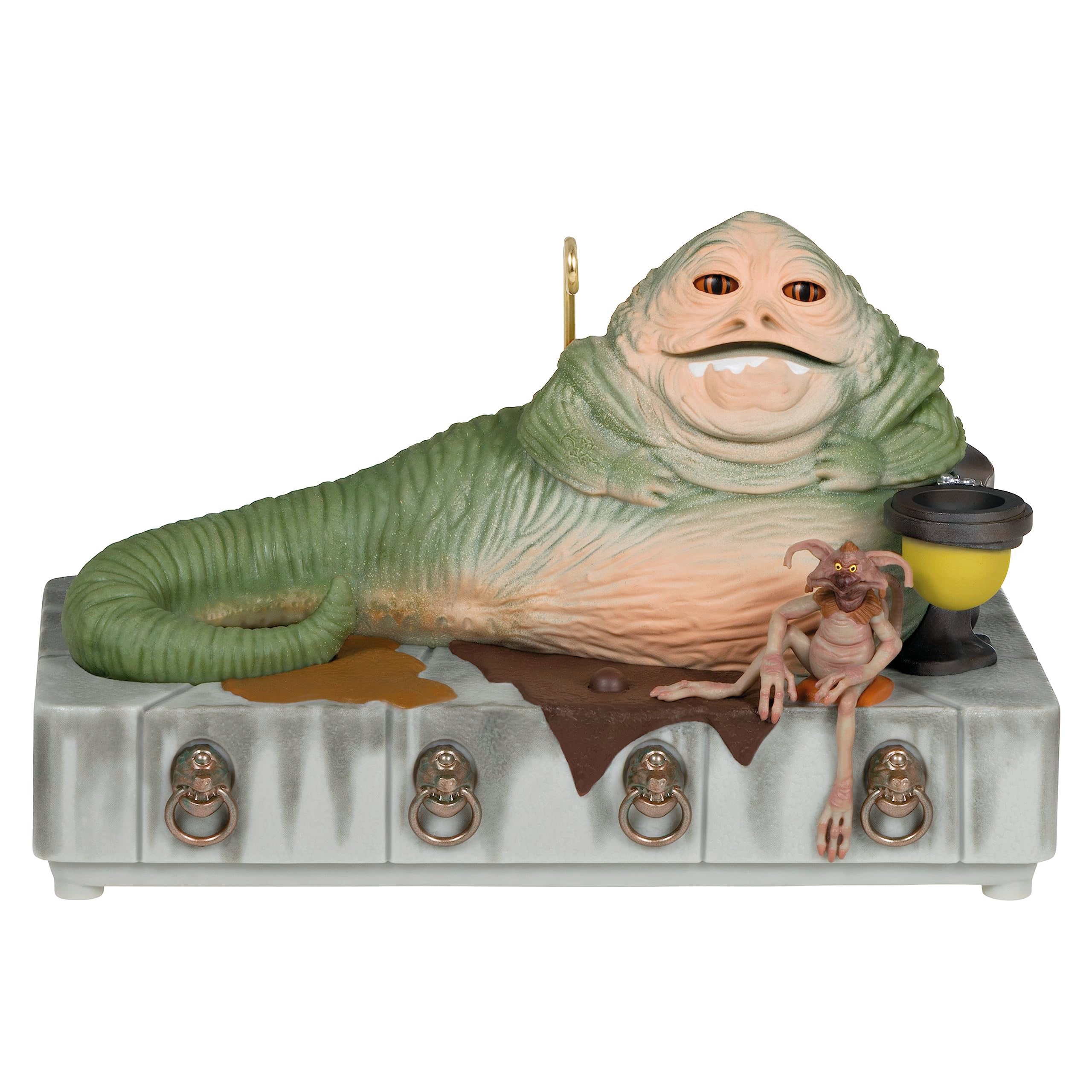 Hallmark Jabba the Hutt front view showing sculpted detail and presence