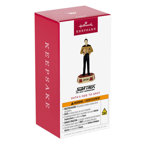 Hallmark Keepsake ornament label showing official Star Trek licensing and authenticity