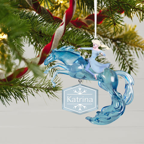 Hallmark Keepsake ornament in gift box ready to give, showing personalization charm