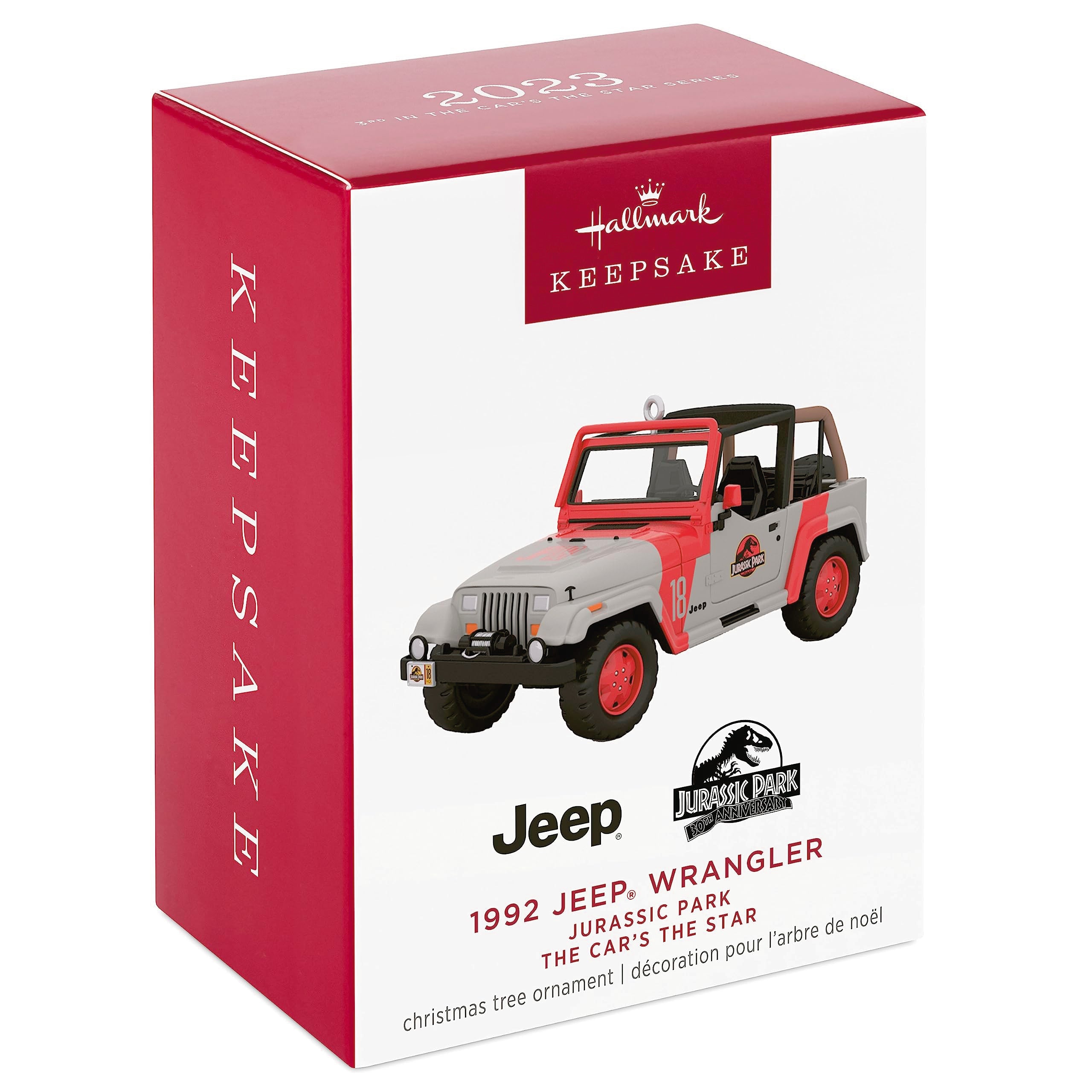 Hallmark Keepsake Jeep close-up detail of die-cast metal finish and sculpted textures