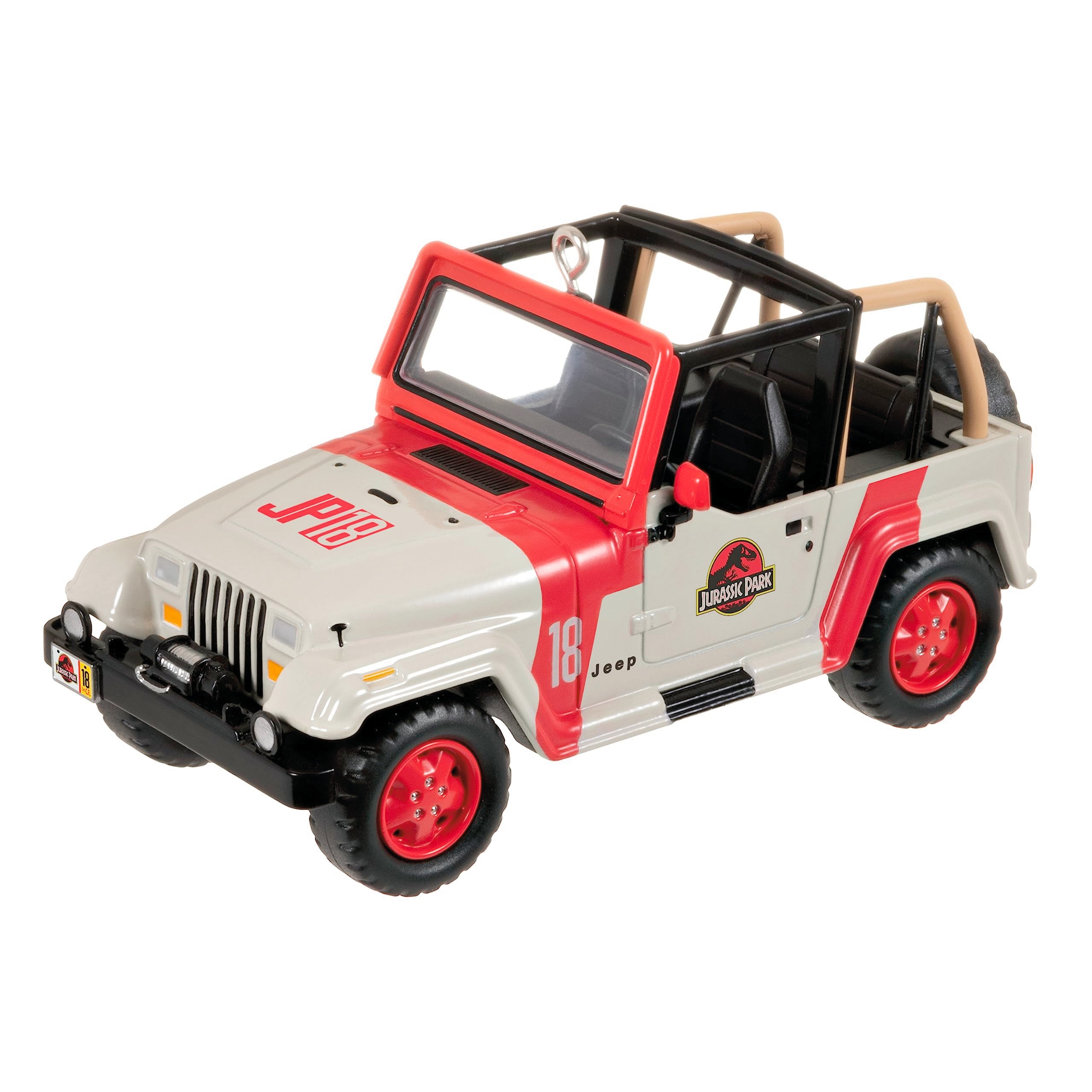 Hallmark Keepsake Jeep front view showing movie-accurate grille and branding for display