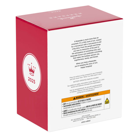 Hallmark Keepsake label and markings close-up confirming anniversary edition authenticity