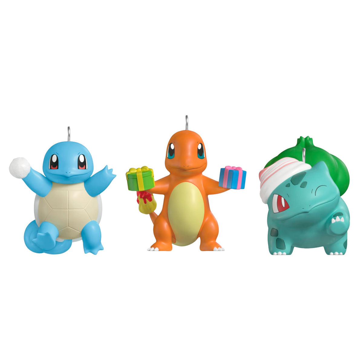 Hallmark Keepsake boxed set front view showing all three Pokémon ornaments and gift-ready packaging