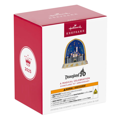 Hallmark Keepsake next to hand for scale showing compact collector-friendly size
