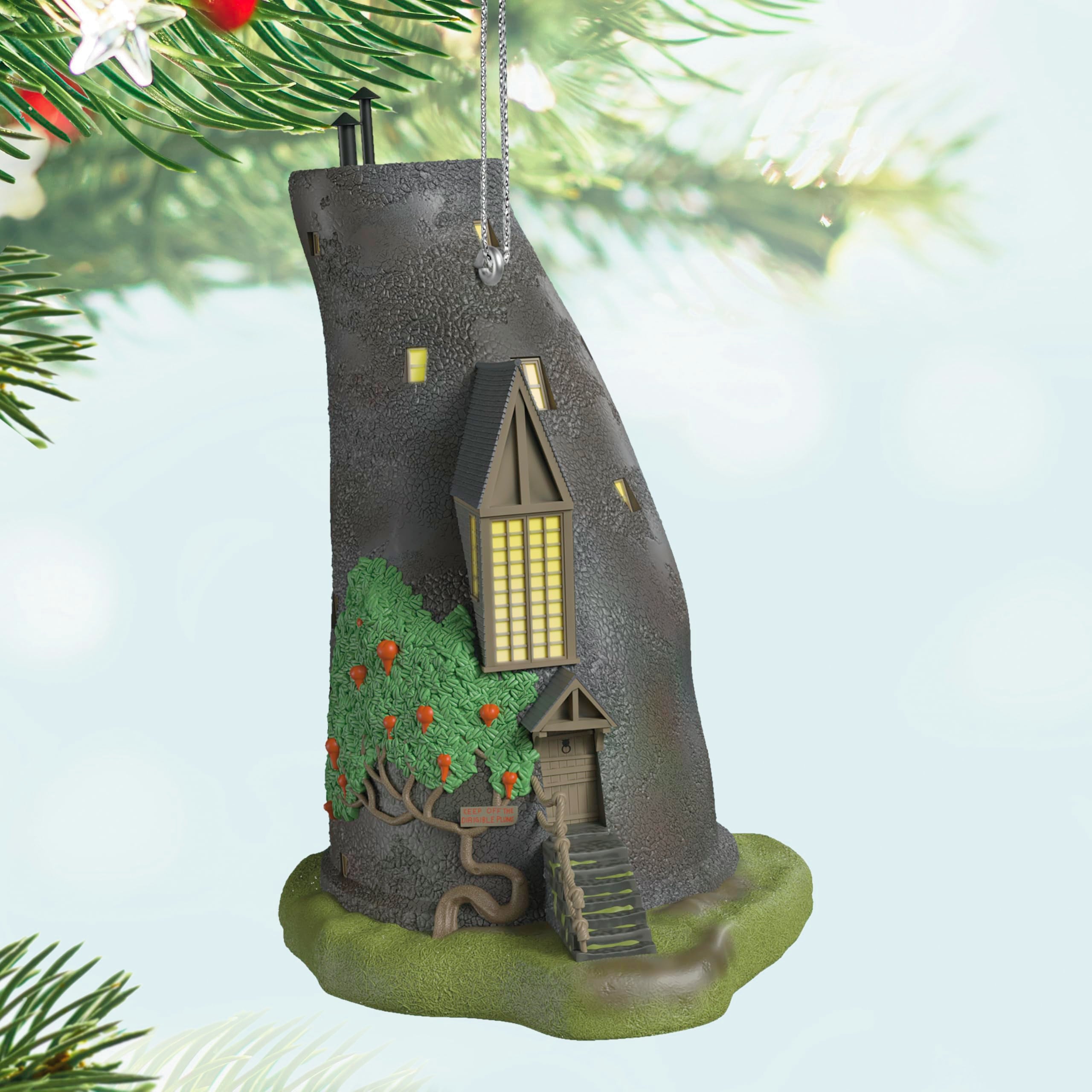 Hallmark Keepsake Lovegood House top grommet ready for miniature light bulb for glow
