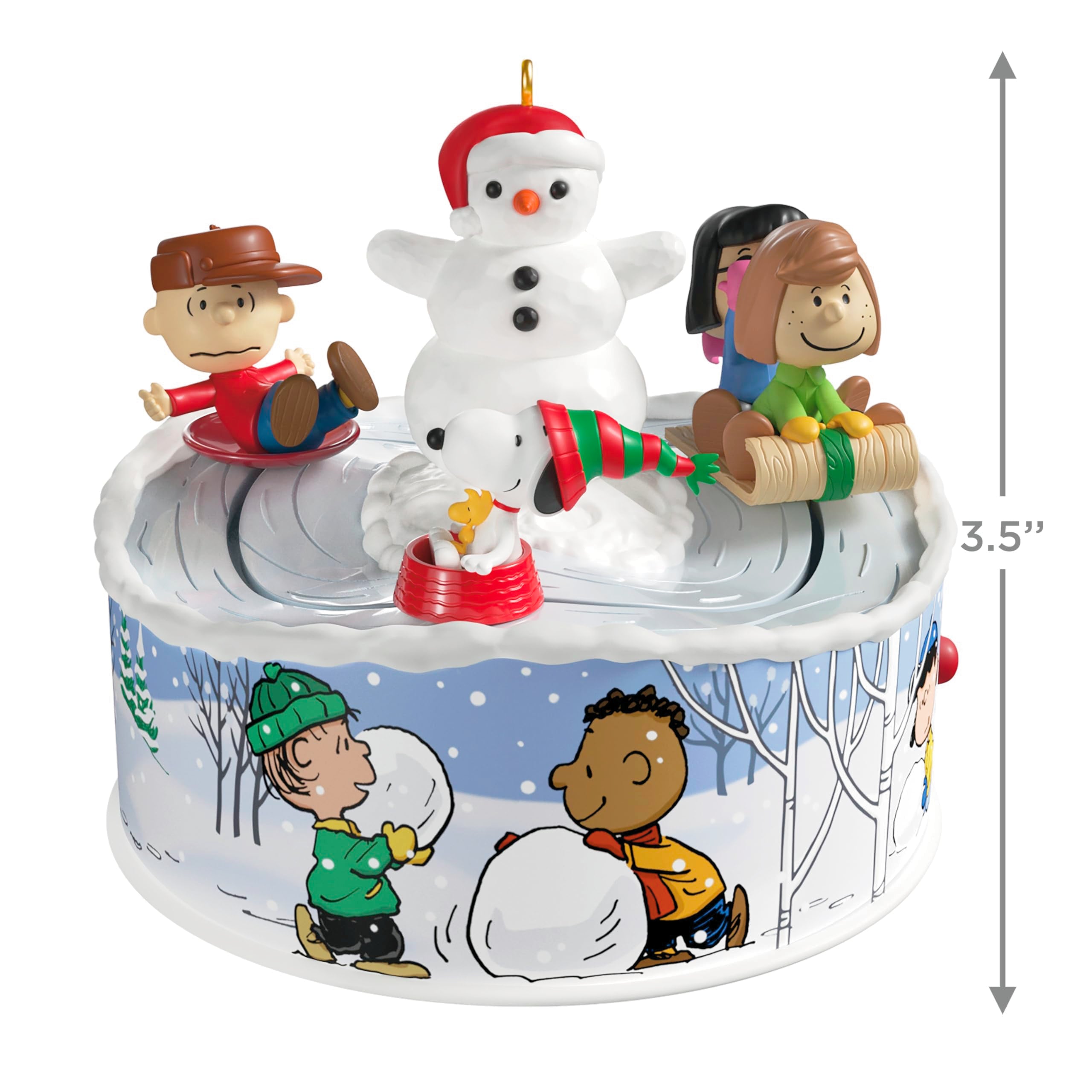 Hallmark Keepsake snowman lit up benefit: demonstrates animation and festive illumination