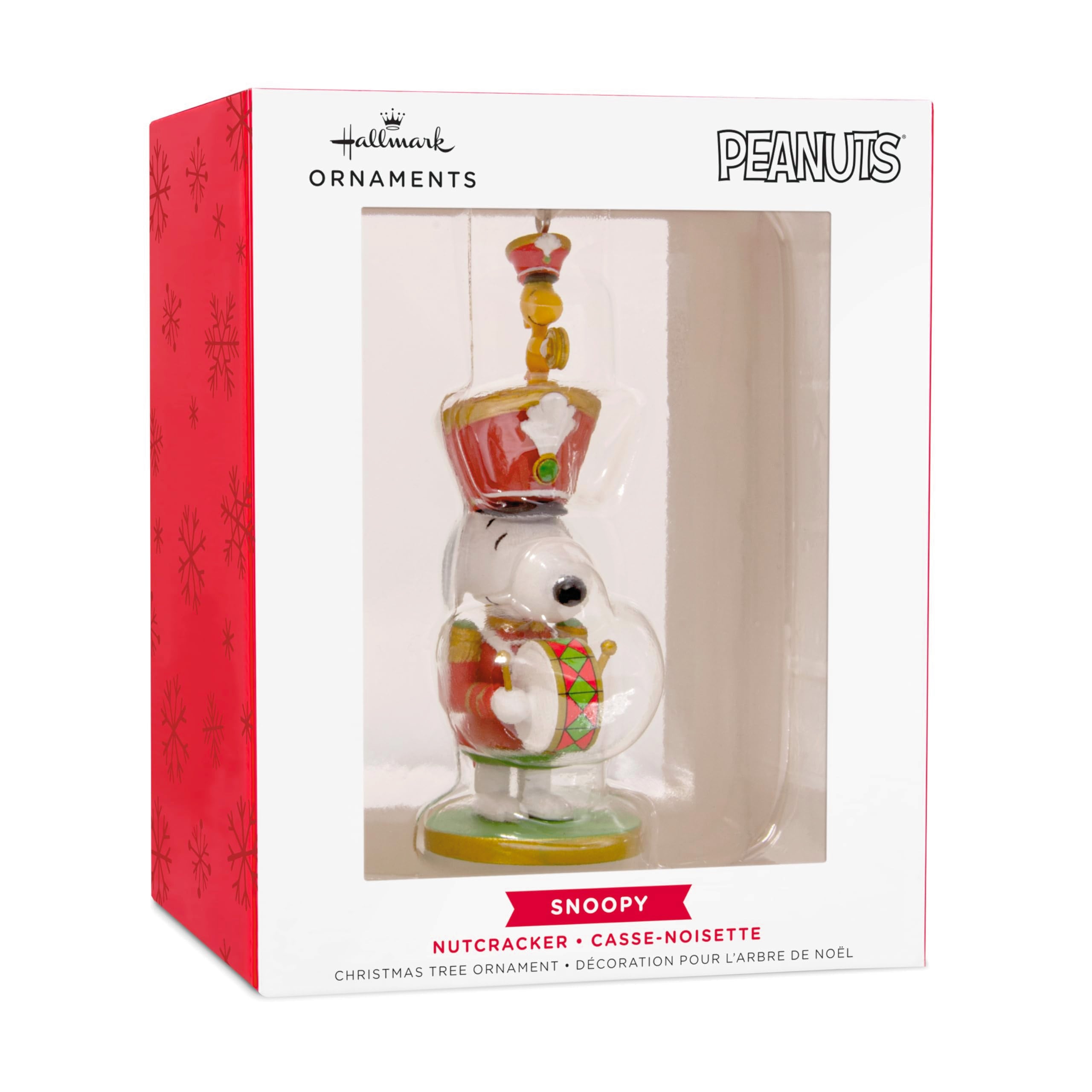 Hallmark Snoopy hanger and back showing easy attachment for decorating