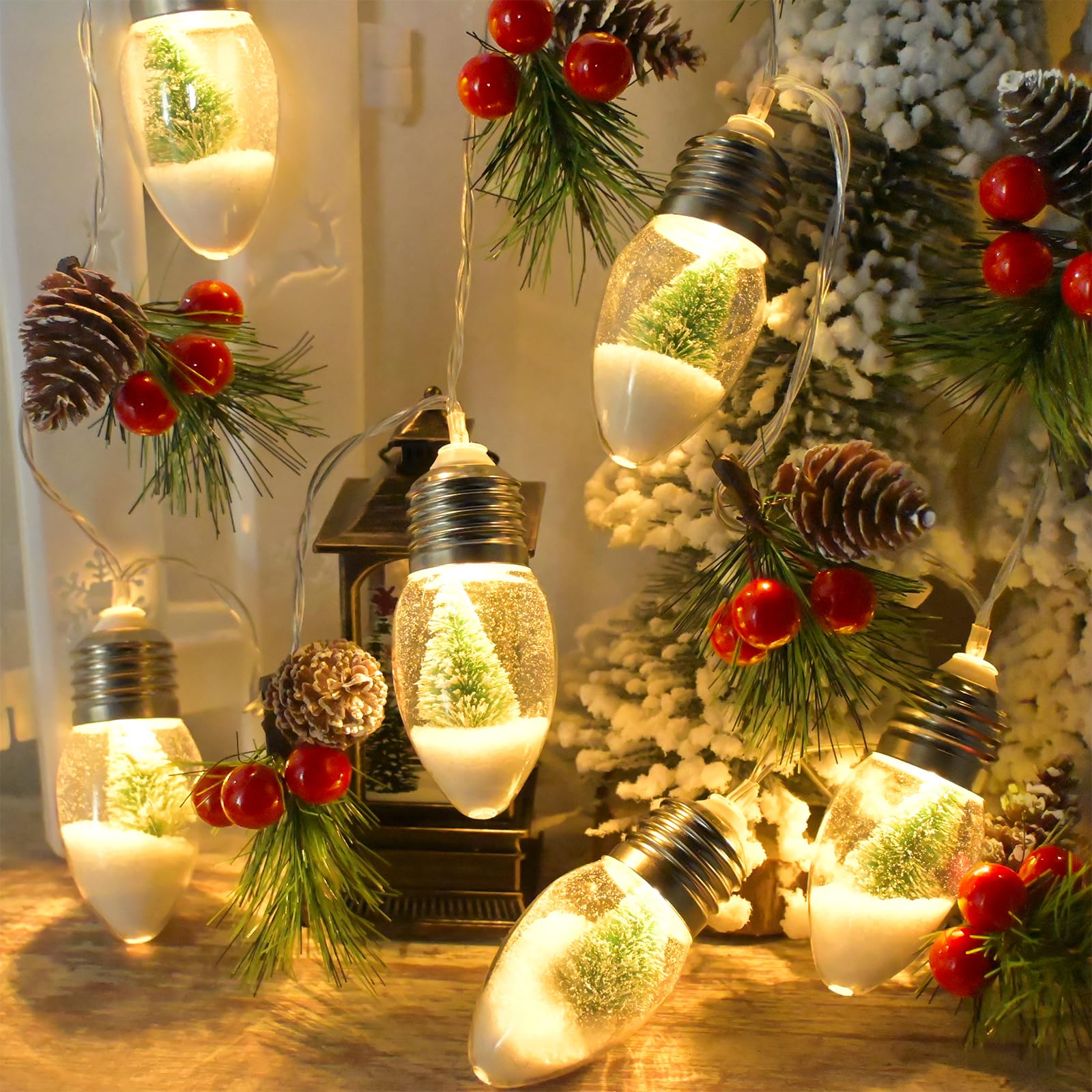 HamiFinee front view garland lit showing warm vintage ambiance