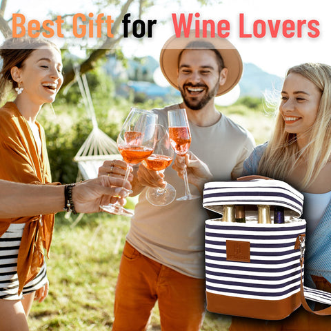 HAMILO tote on a picnic blanket keeping wine cool for outdoor gatherings
