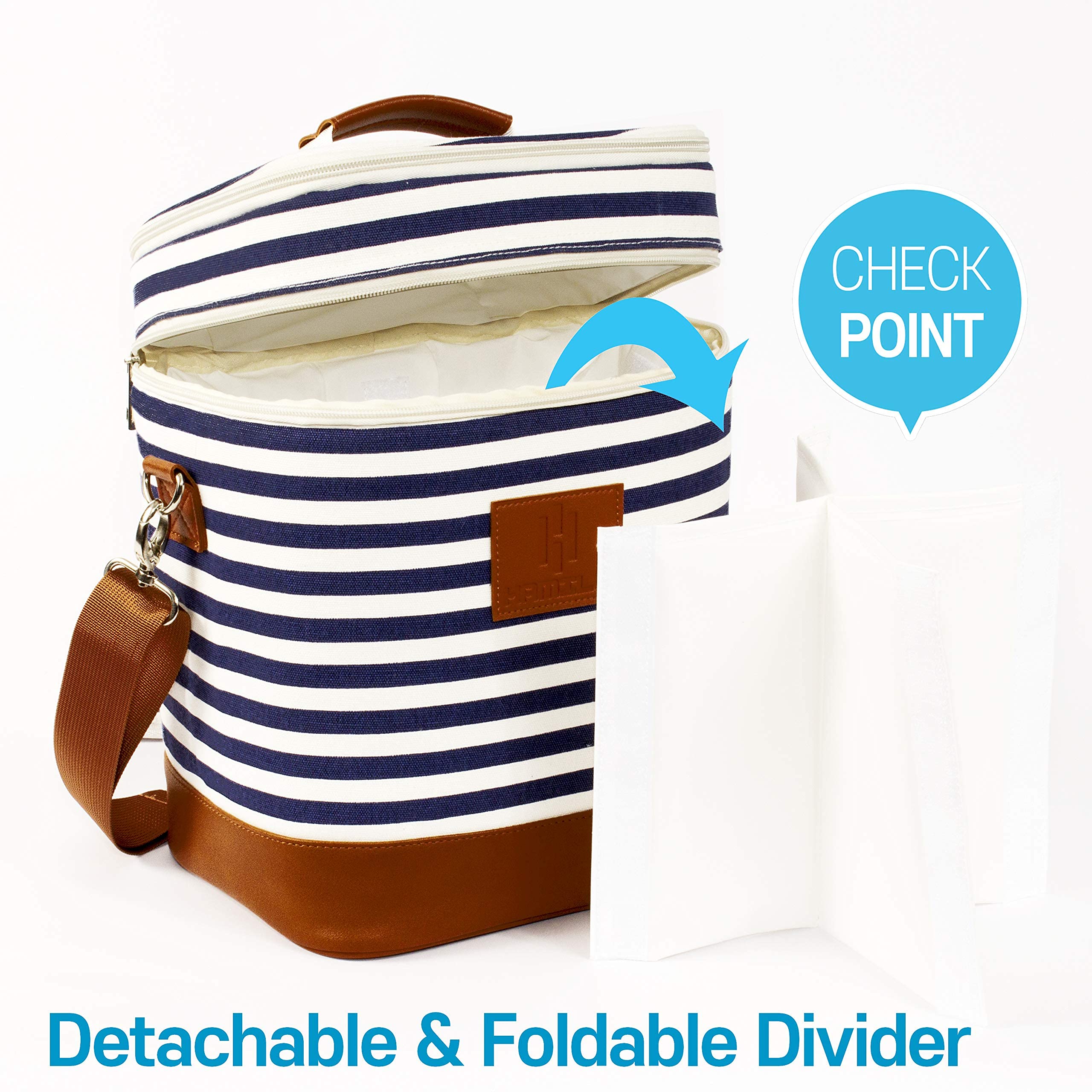 HAMILO padded shoulder strap in use for comfortable hands-free carrying
